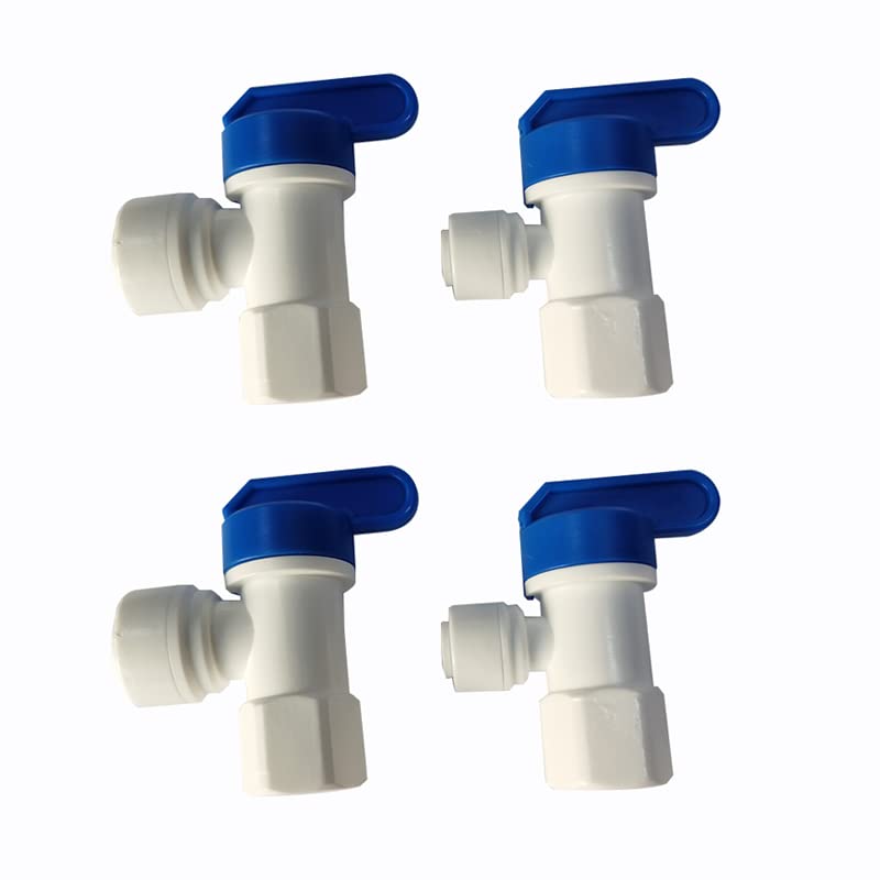 Malida Tank Ball Valve 1/4" FPT by 1/4",3/8" OD Tubing quick connector for RO Water Reverse Osmosis Filter system set of 4 - Image 1